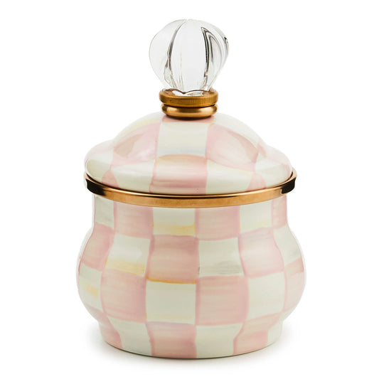 Rosy Check Enamel Lidded Sugar Bowl (Mackenzie Childs)