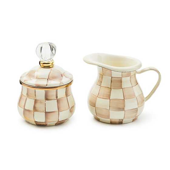 Mocha Check Lidded Sugar Bowl (Mackenzie Childs)