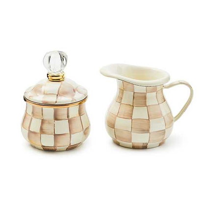Mocha Check Lidded Sugar Bowl (Mackenzie Childs)