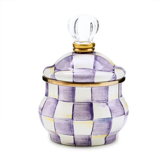 Violet Check Lidded Sugar Bowl (Mackenzie Childs)