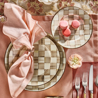 Mocha Check Salad Plate (Mackenzie Childs)