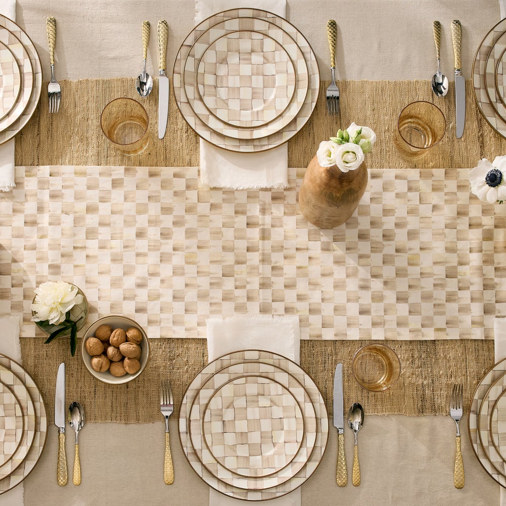 Mocha Check Salad Plate (Mackenzie Childs)