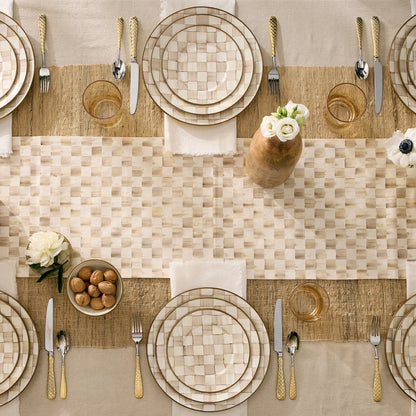 Mocha Check Salad Plate (Mackenzie Childs)
