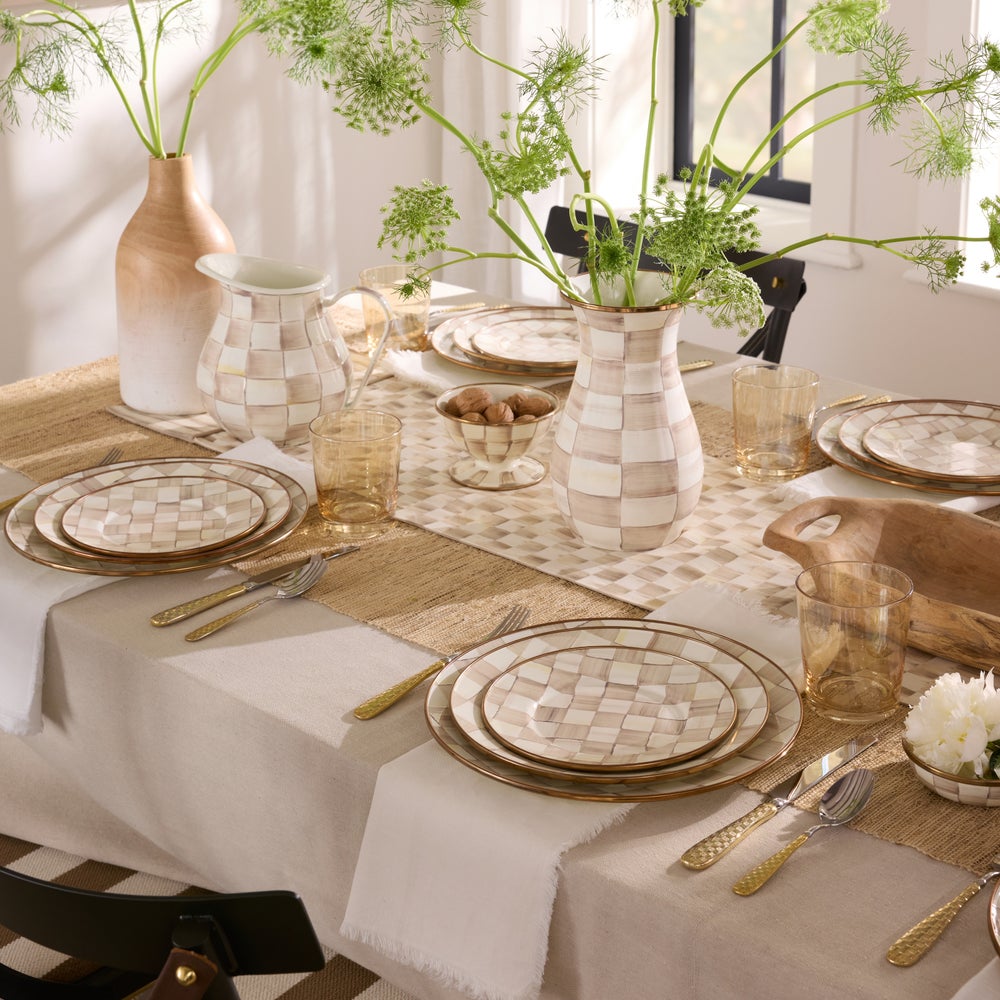 Mocha Check Salad Plate (Mackenzie Childs)