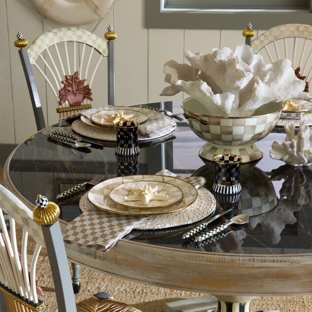 Mocha Check Salad Plate (Mackenzie Childs)