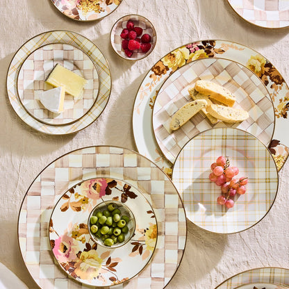 Mocha Check Salad Plate (Mackenzie Childs)