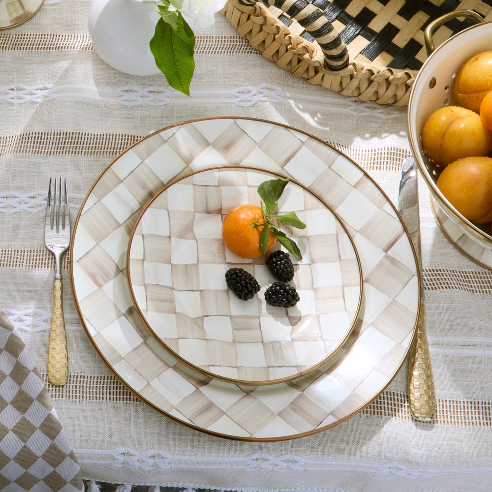 Mocha Check Salad Plate (Mackenzie Childs)