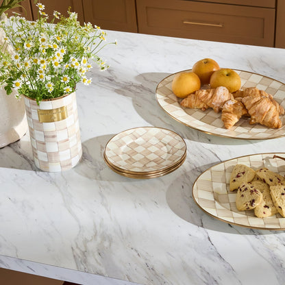 Mocha Check Salad Plate (Mackenzie Childs)