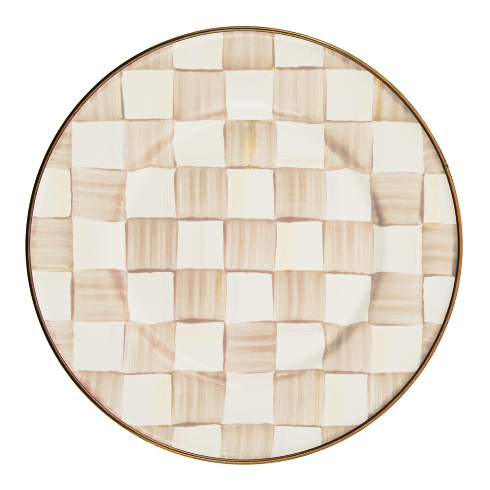 Mocha Check Salad Plate (Mackenzie Childs)