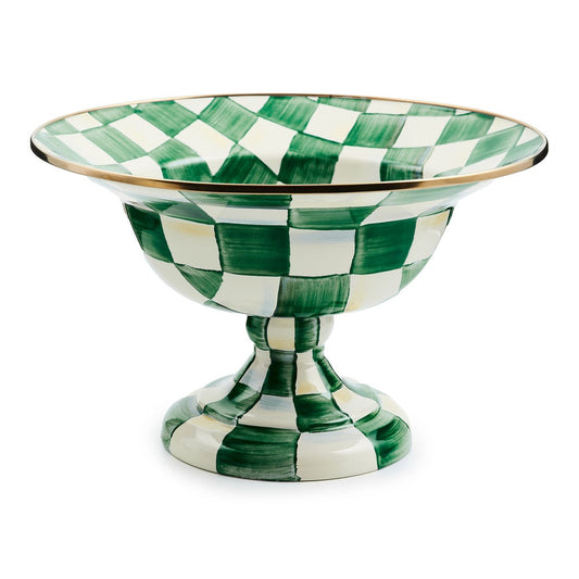 Emerald Check Large Compote (Mackenzie Childs)