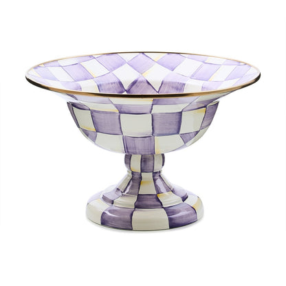 Violet Check Large Compote (Mackenzie Childs)