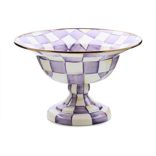 Violet Check Large Compote (Mackenzie Childs)