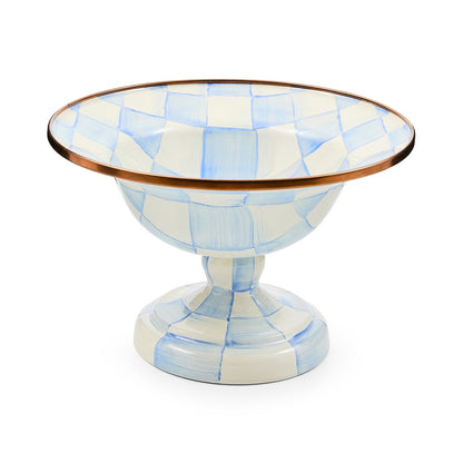 Sky Blue Check Small Compote (Mackenzie Childs) - PRE ORDER