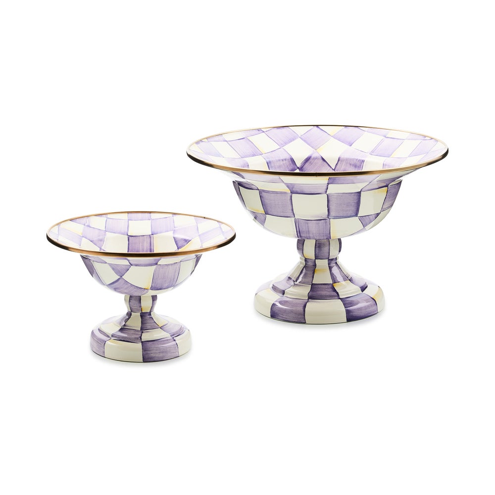 Violet Check Small Compote (Mackenzie Childs)