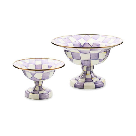 Violet Check Small Compote (Mackenzie Childs)