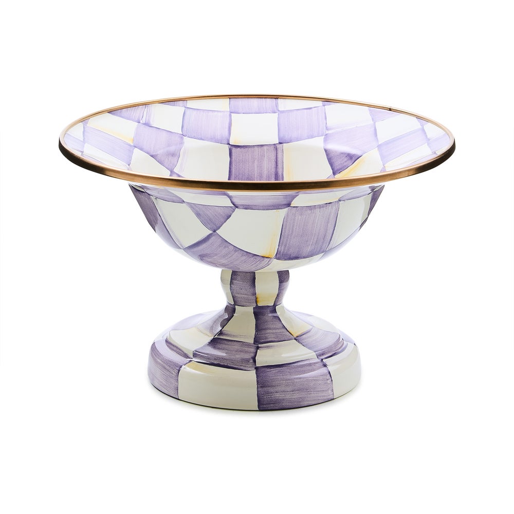 Violet Check Small Compote (Mackenzie Childs)