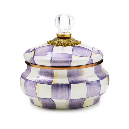Violet Check Squashed Pot (Mackenzie Childs)