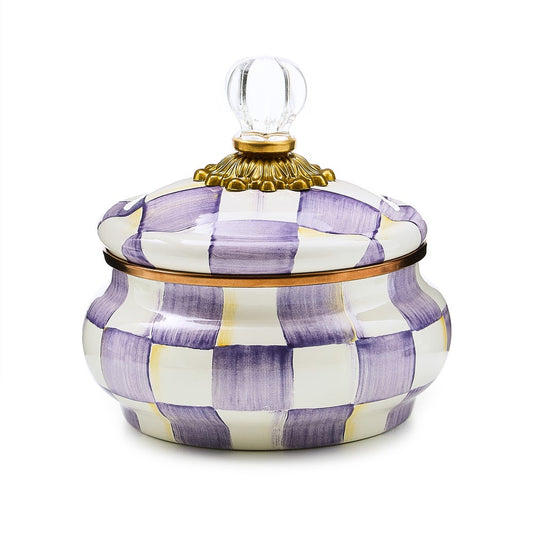 Violet Check Squashed Pot (Mackenzie Childs)