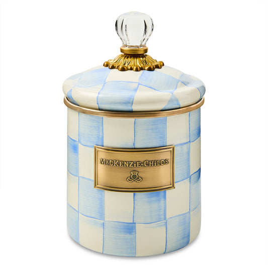 Sky Blue Check Small Canister (Mackenzie Childs)