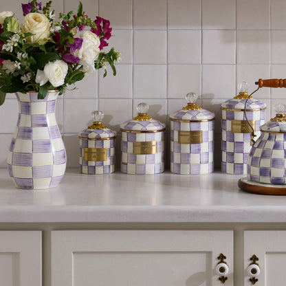 Violet Check Small Canister (Mackenzie Childs)