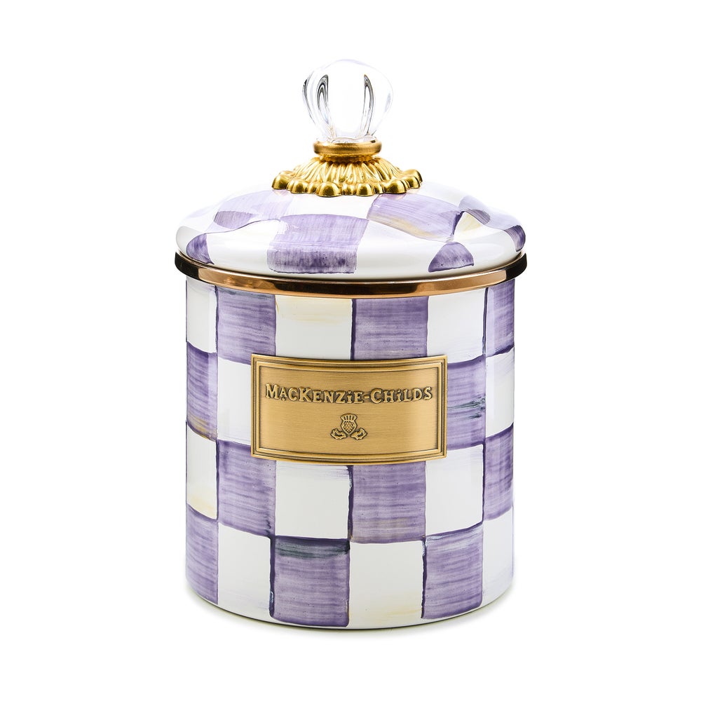 Violet Check Small Canister (Mackenzie Childs)