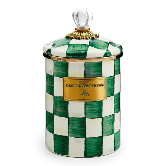 Emerald Check Medium Canister (Mackenzie Childs)