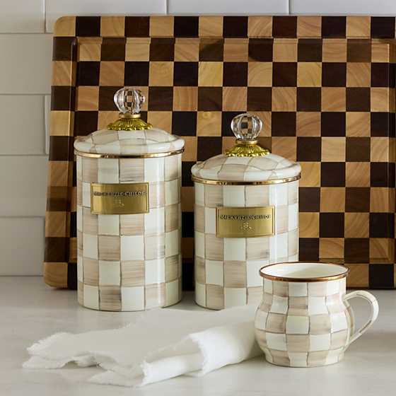 Mocha Check Medium Canister (Mackenzie Childs)