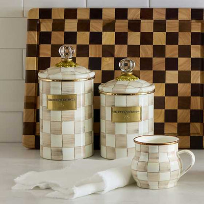 Mocha Check Medium Canister (Mackenzie Childs)