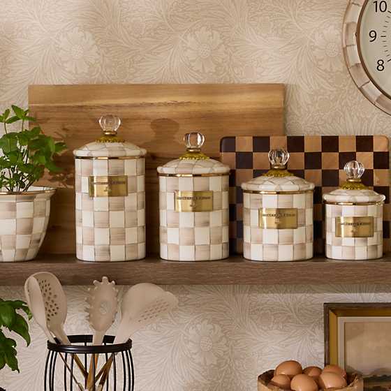 Mocha Check Medium Canister (Mackenzie Childs)