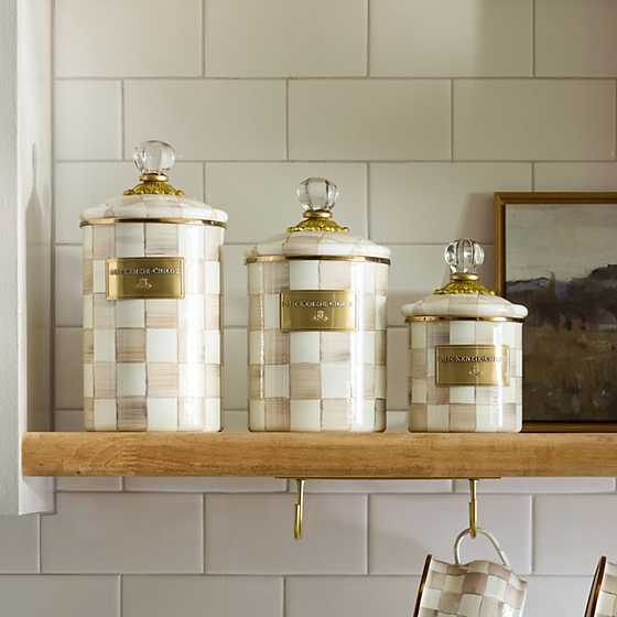 Mocha Check Medium Canister (Mackenzie Childs)