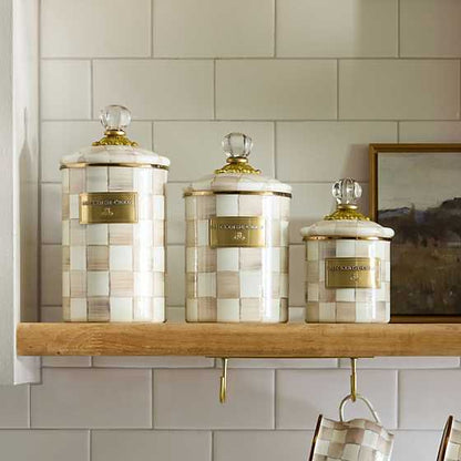 Mocha Check Medium Canister (Mackenzie Childs)
