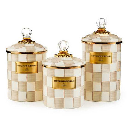 Mocha Check Medium Canister (Mackenzie Childs)