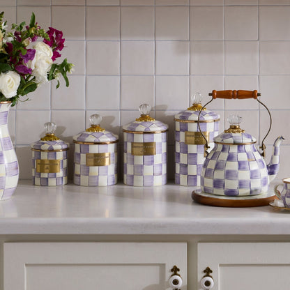 Violet Check Medium Canister (Mackenzie Childs)