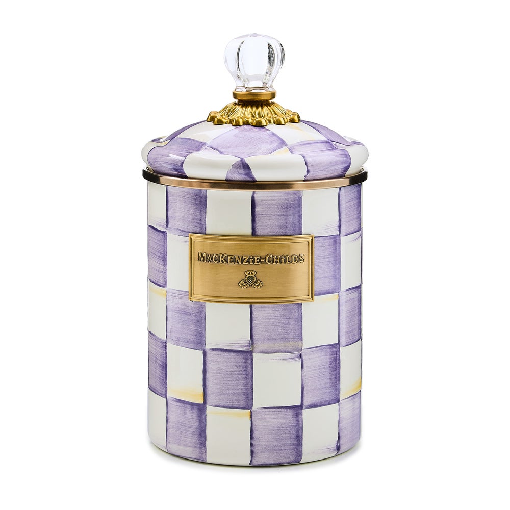 Violet Check Medium Canister (Mackenzie Childs)