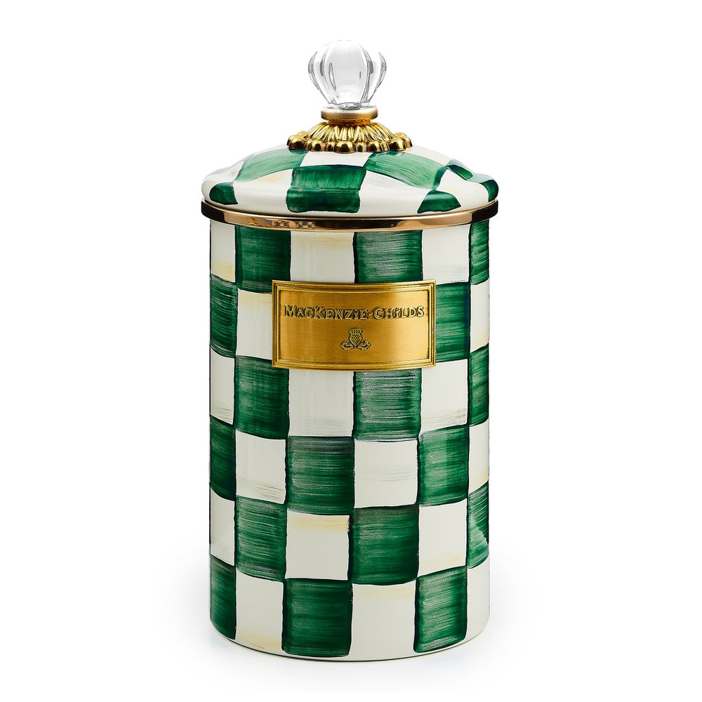 Emerald Check Large Canister (Mackenzie Childs)