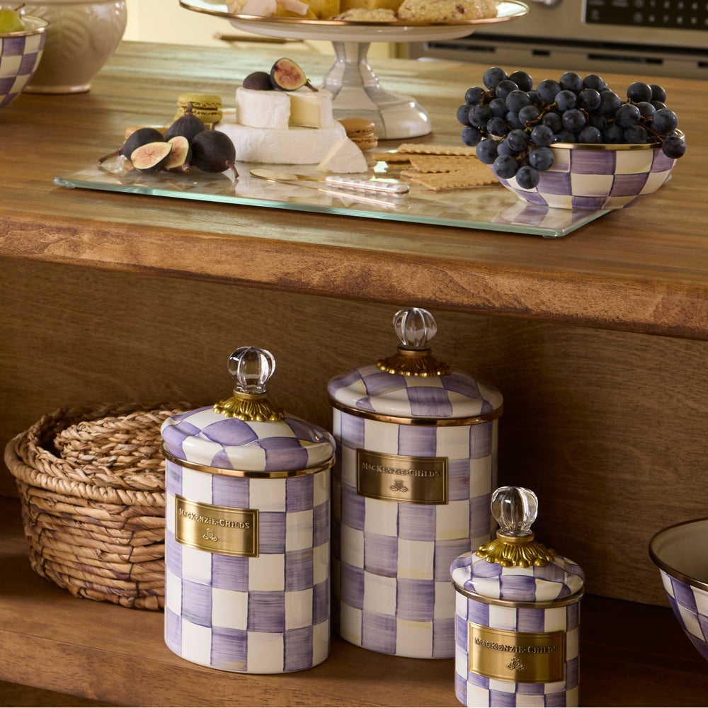 Violet Check Large Canister (Mackenzie Childs)