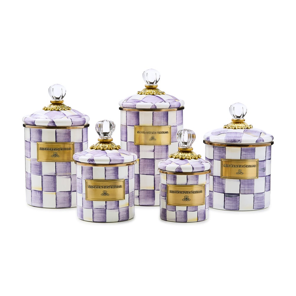 Violet Check Large Canister (Mackenzie Childs)