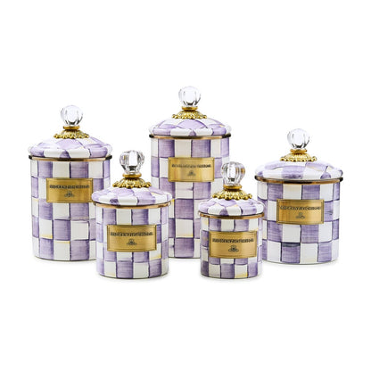 Violet Check Large Canister (Mackenzie Childs)