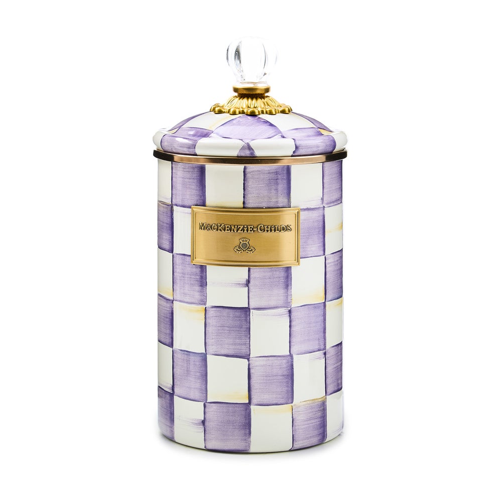 Violet Check Large Canister (Mackenzie Childs)