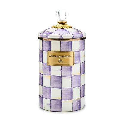 Violet Check Large Canister (Mackenzie Childs)