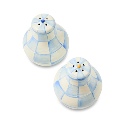 Sky Blue Check Salt & Pepper Shakers (Mackenzie Childs)