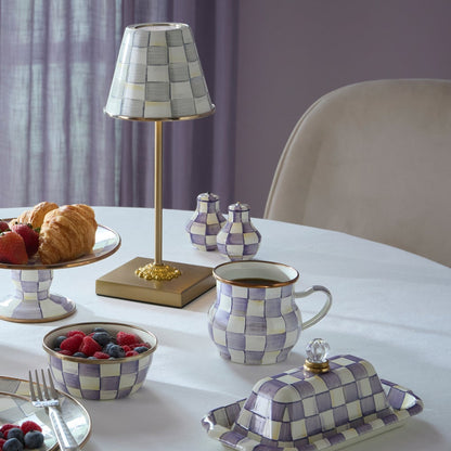 Violet Check Salt & Pepper Shakers (Mackenzie Childs)