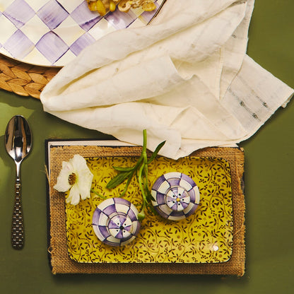 Violet Check Salt & Pepper Shakers (Mackenzie Childs)