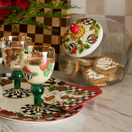 Cookie Jar with Deck the Halls Lid (Mackenzie Childs)