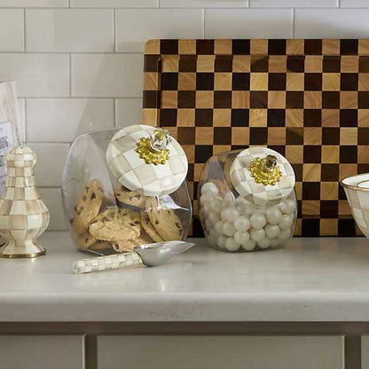 Cookie Jar with Mocha Check Lid (Mackenzie Childs)