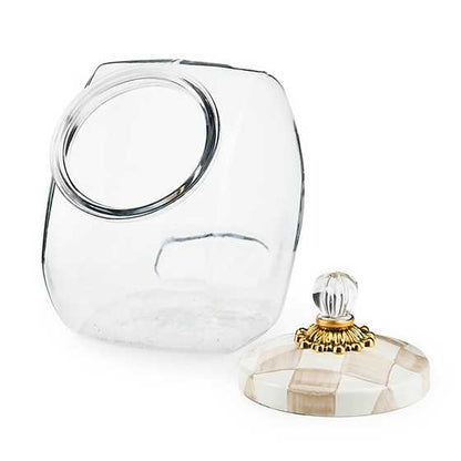 Cookie Jar with Mocha Check Lid (Mackenzie Childs)
