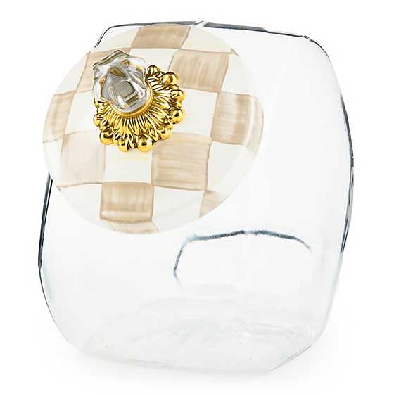 Cookie Jar with Mocha Check Lid (Mackenzie Childs)