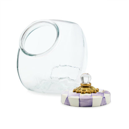 Cookie Jar with Violet Check Lid (Mackenzie Childs)