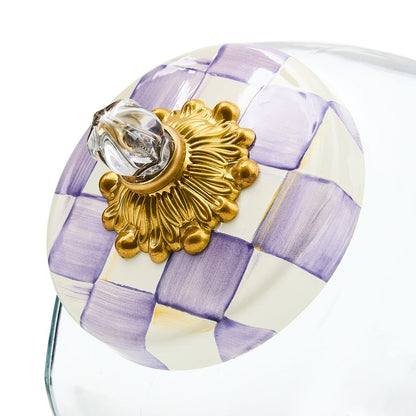 Cookie Jar with Violet Check Lid (Mackenzie Childs)