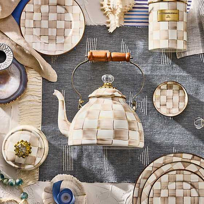 Mocha Check 3 Quart Tea Kettle (Mackenzie Childs)